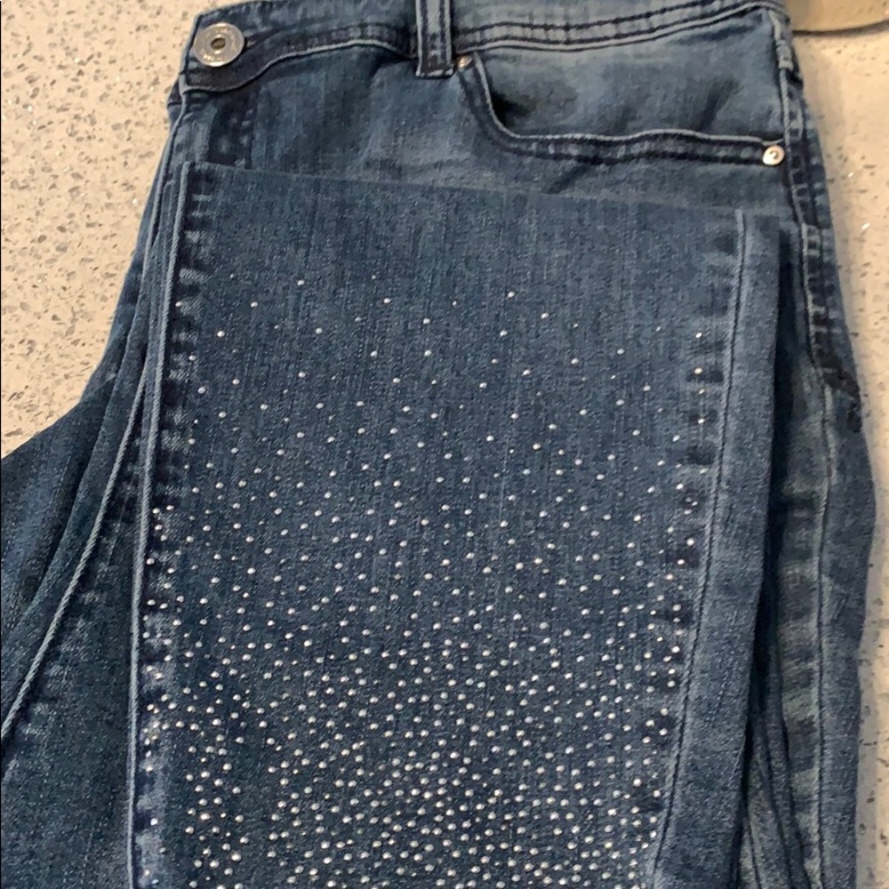 INC skinny leg Bling jeans 12